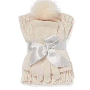 New 3-Piece Scarf, Hat & Gloves Set